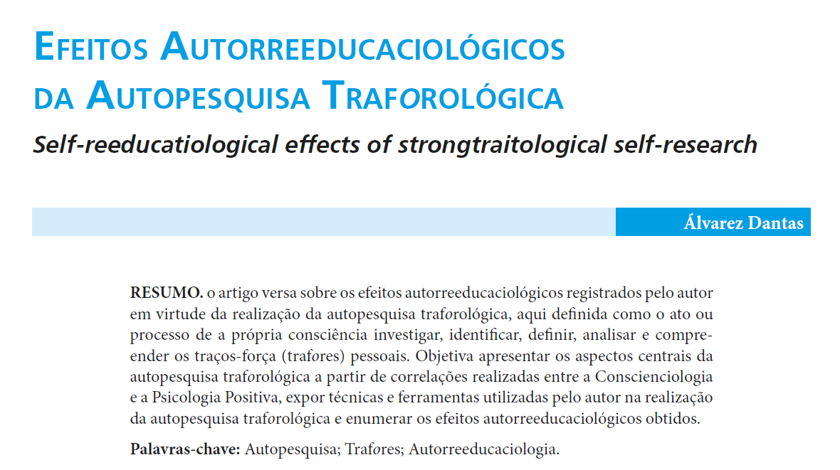 Efeitos Autorreeducaciológicos da Autopesquisa Traforológica