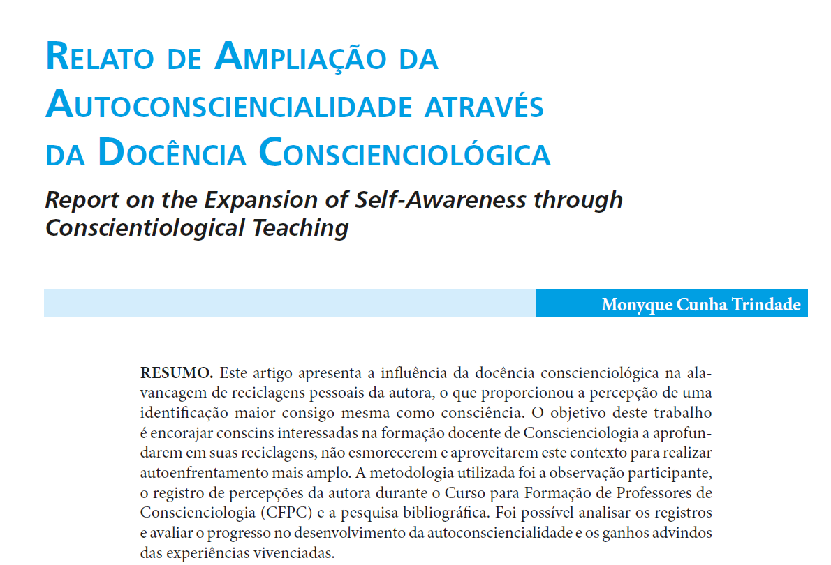Relato de Ampliação da Autoconsciencialidade através da Docência Conscienciológica