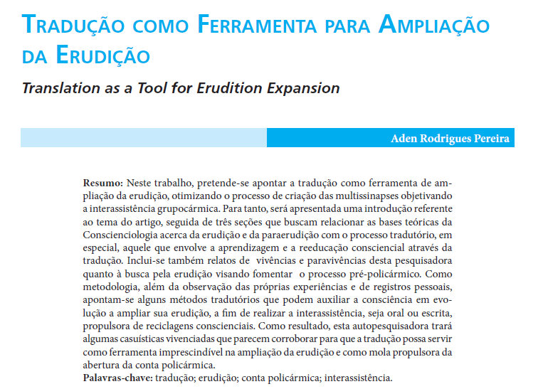 Tradução como Ferramenta para Ampliação da Erudição